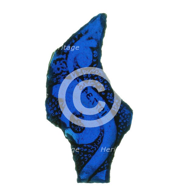 Glass Fragment, French, 12th-14th century. Creator: Unknown.