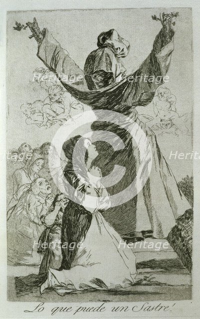 Los Caprichos, series of etchings by Francisco de Goya (1746-1828), plate 52: '¡Lo que puede un s…