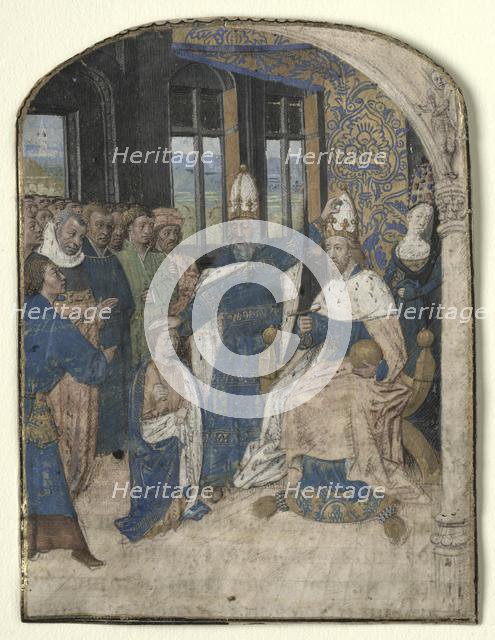 Miniature from a Speculum Historiale: Claudius Designates Nero as His Successor, 1447-60. Creator: Master of Jouvenel des Ursins (Coppin Delf?) (Flemish).