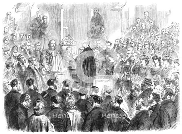 Garibaldi in England: presentation of address of Southampton Town Council...in the Townhall, 1864. Creator: Unknown.