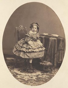 Portrait of a Seated Girl, about 1858. Creator: Andre-Adolphe-Eugene Disderi.