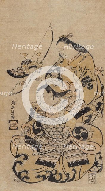 Yoshitsune and Shizuka (Uijin), circa 1704-1711. Creator: Torii Kiyomasu I.