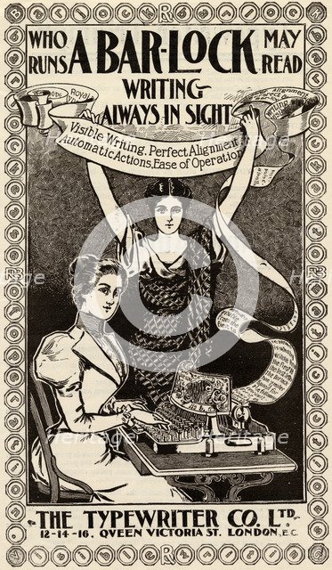 Bar-Lock Typewriter, 19th century. Artist: Unknown