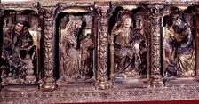 Piety Altarpiece, detail of the holy evangelists in the Church of Santos Juanes in Nava del Rey.