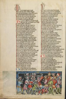 Abraham's Victory over the Four Kings; Weltchronik, about 1400-1410. Creator: Unknown.