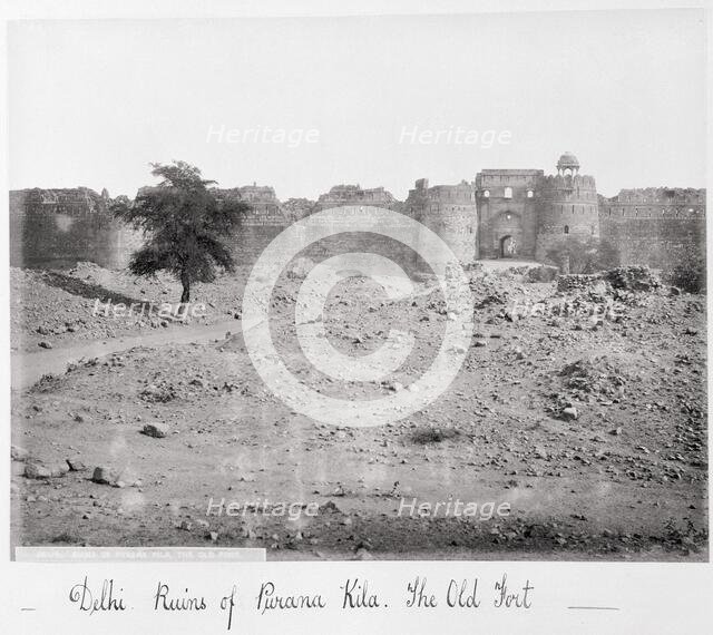 Delhi, Ruins of Purana Kila, The Old Fort, Late 1860s. Creator: Samuel Bourne.