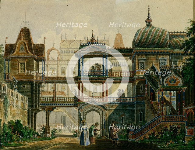 Stage design for the opera Askold's Grave by A. Verstovski, 1841. Artist: Roller, Andreas Leonhard (1805-1891)