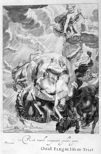 Phaeton struck down by Jupiter's thunderbolt, 1655. Creator: Unknown.