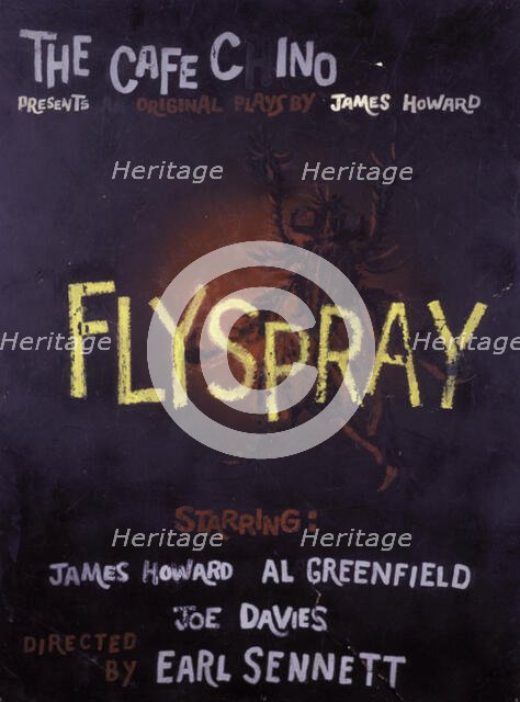 Poster for the Caffe Cino production of "Flyspray' by James Howard, c1960-06 - 1960-08. Creator: Unknown.