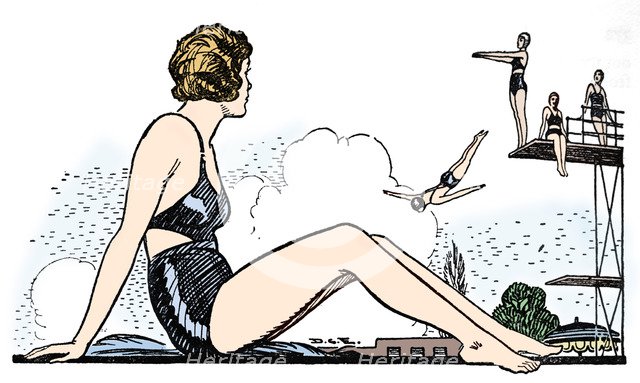 'Learn to Swim', 1937. Artist: Unknown.