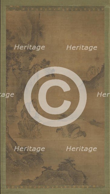 Daoist immortal Li Tieguai receiving a visitor, 15th-16th century. Creator: Unknown.