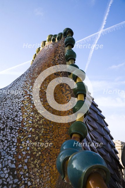 The curved rooftop of Batllo House, Barcelona, Spain, 2007. Artist: Samuel Magal