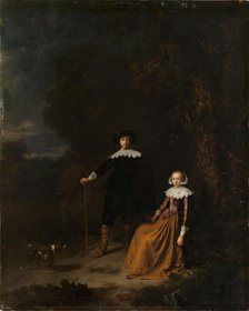 Portrait of a Couple in a Landscape, 1630-1675. Creator: Gerrit Dou.