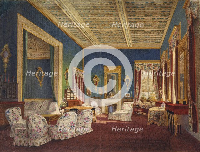 Interior in the Talyzin's Manor House Denezhnikovo. Artist: Anonymous  