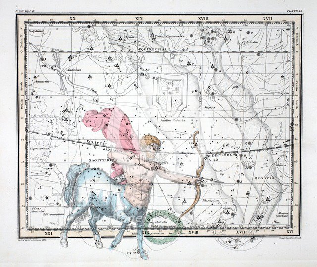 The Constellations (Plate XX) Sagittarius, 1822.