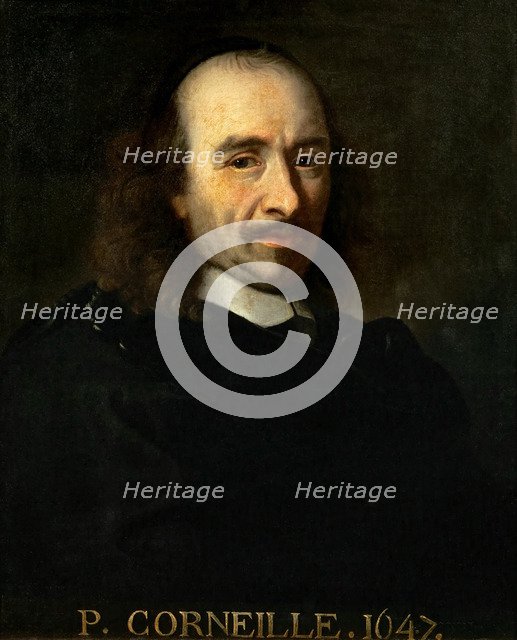 Portrait of Pierre Corneille (1606-1684). Artist: Le Brun, Charles (1619-1690)