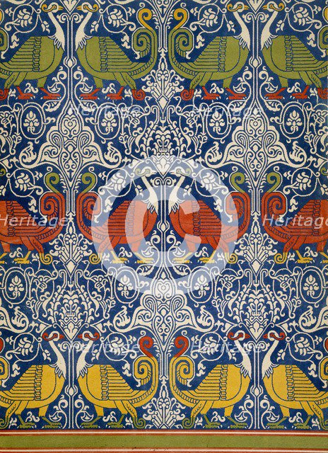 Example of printed Egyptian fabric, pub. 1877. Creator: Emile Prisse d'Avennes (1807-79).