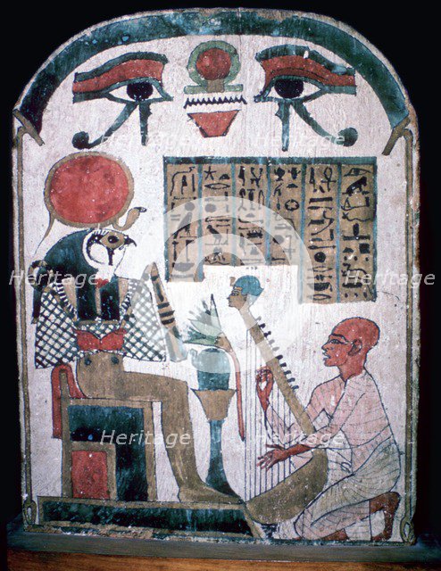 Egyptian funerary slab of Diedkhonsu Soefankh. Artist: Unknown