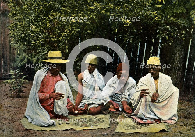 Hova money changers, Madagascar, late 19th century.Artist: Gillot
