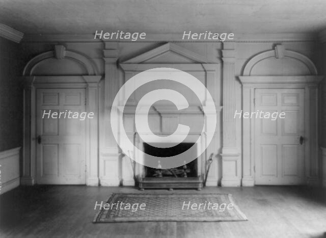Plain Dealing, fireplace wall, Charlottesville vicinity, Albemarle Co., Virginia, c1890 - 1940. Creator: Frances Benjamin Johnston.
