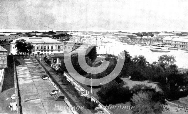 The Spanish-American War: Manila...bombarded by the American Fleet under Admiral Dewey..., 1898. Creator: Unknown.