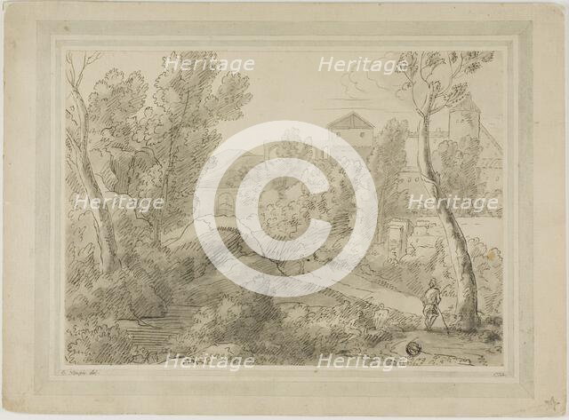 Italianate Landscape with Buildings, Aqueduct, c. 1774. Creator: Unknown.