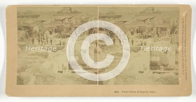 Excavation Pompeii, Italy, 1891. Creator: Benjamin West Kilburn.