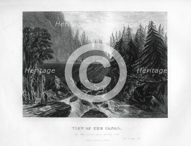 'View of the Canal, at the Little Falls Mohawk River', New York State, 1855. Artist: Unknown
