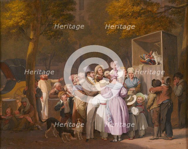 Le Spectacle ambulant de Polichinelle, 1832. Creator: Boilly, Louis-Léopold (1761-1845).