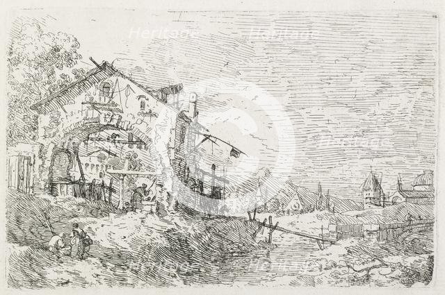 Views: A Woman Drawing Water under an Arch, 1735-1746. Creator: Antonio Canaletto (Italian, 1697-1768).