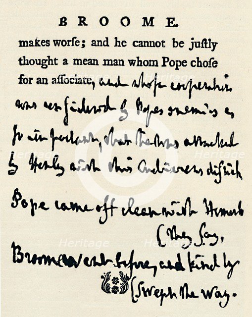 'Facsimile of a corrected proof by Johnson of his Lives of the Poets, from the original in the For Artist: Unknown.