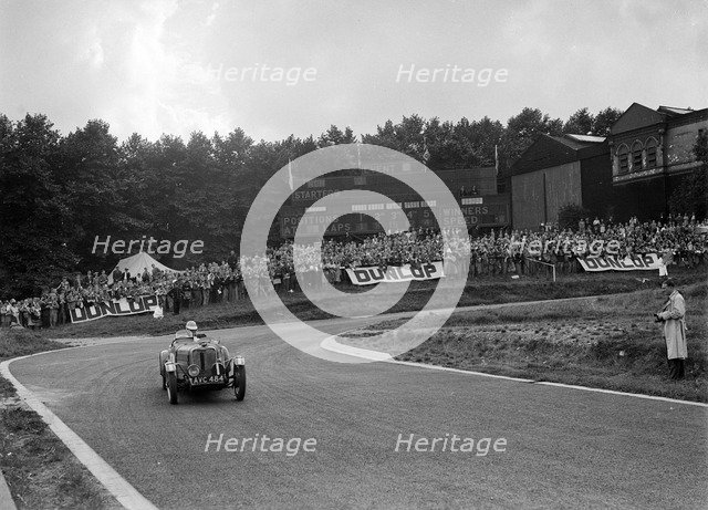 Singer Le Mans of Arthur W Jones racing at Crystal Palace, London, 1939. Artist: Bill Brunell.