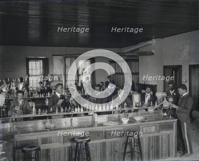 Chemistry laboratory at Tuskegee Institute, c1902. Creator: Frances Benjamin Johnston.