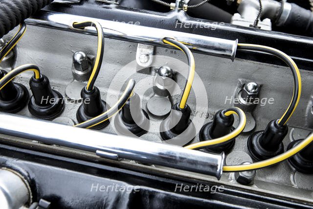 Engine of a 1961 Aston Martin DB4 GT previously owned by Donald Campbell. Creator: Unknown.