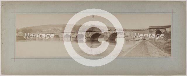 View of a destroyed bridge, 1870. Creator: Andre-Adolphe-Eugene Disderi.
