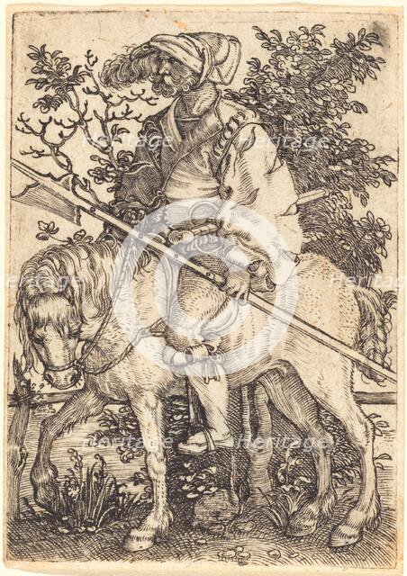 Halberdier on Horseback, 1520s. Creator: Barthel Beham.
