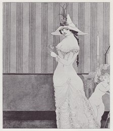 The Lady with the Rose, 1897. Creator: Aubrey Beardsley.