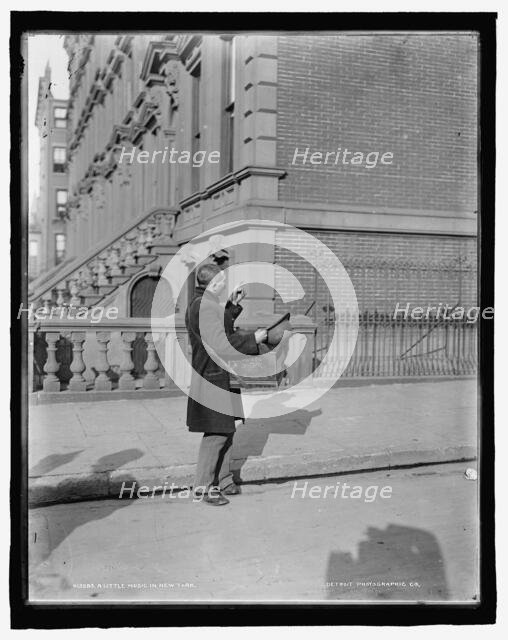 A little music in New York, c1900. Creator: Byron Company.