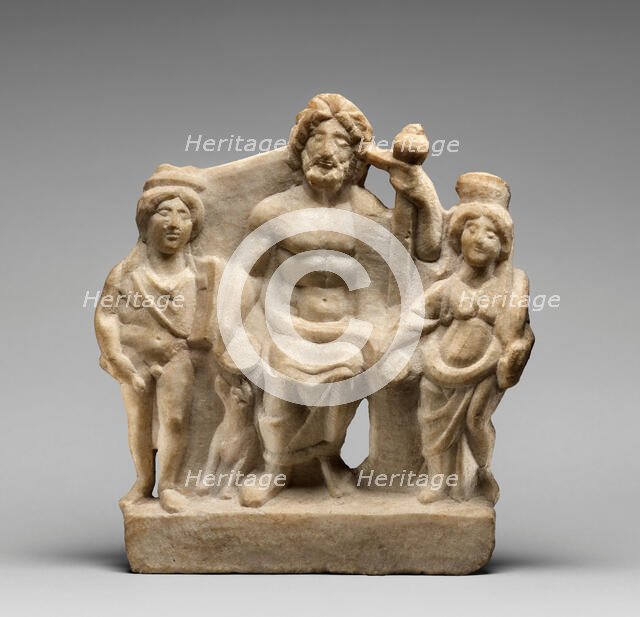 Votive Statuette of Zeus with Apollo and Tyche, about A.D. 200. Creator: Unknown.