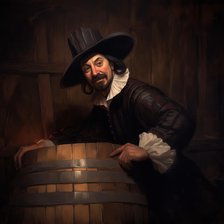 AI IMAGE - Portrait of Guy Fawkes in the cellar of the Palace of Westminster, 1605, (2023). Creator: Heritage Images.