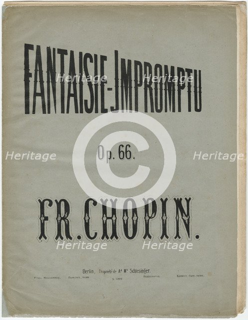 Cover page of the German edition of the Fantaisie-Impromptu, Op. 66, ca 1856.