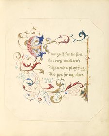 Illuminated Manuscript Poem, 1843 - 1845. Creator: Unknown.