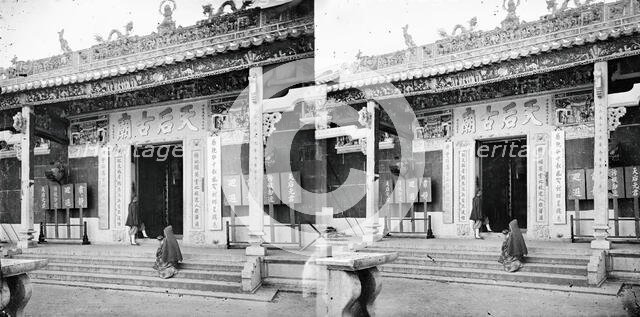 Buddhist temple, Hong Kong, 1868/1871. Creator: John Thomson.