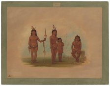 Four Goo-a-give Indians, 1854/1869. Creator: George Catlin.