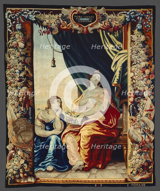 Caesar's Death Makes Cleopatra Mourn from The Story of Caesar and Cleopatra, Flanders, c. 1680. Creator: Gerard Peemans.