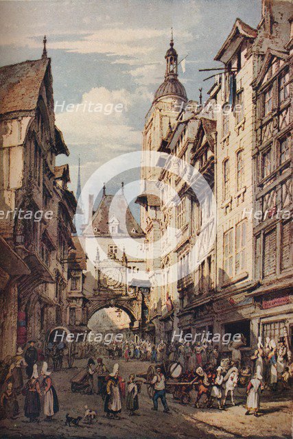 'Rue De La Grosse Horloge, Rouen', 1821. Artist: Henry Edridge.