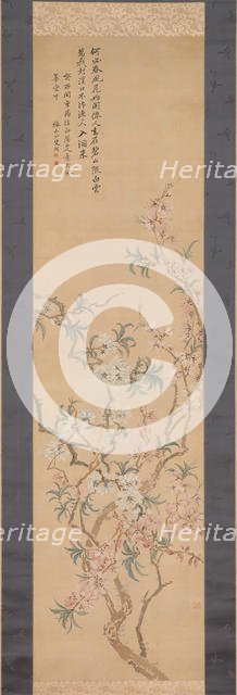 Red and White Peach Blossoms, 1843. Creator: Tsubaki Chinzan.