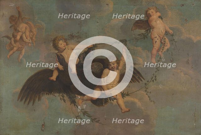 Putti with an Eagle on Clouds, c.1650. Creator: Anon.