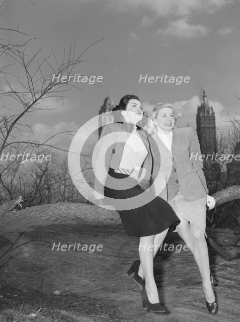 Portrait of Doris Day and Kitty Kallen, Central Park, New York, N.Y., ca. Apr. 1947. Creator: William Paul Gottlieb.