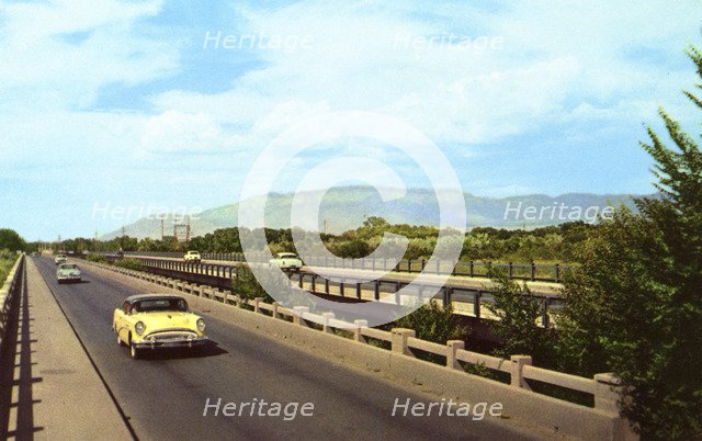 Bridge across the Rio Grande, Albuquerque, New Mexico, USA, 1955. Artist: Unknown